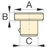 Abmessungen des Flachen Druckstücks Typ A53F