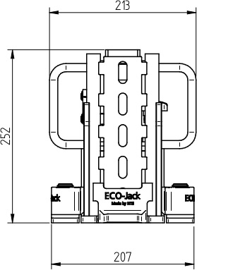 Abmessungen des HTS Transportfahrwerks ECO-Jack 30-5S