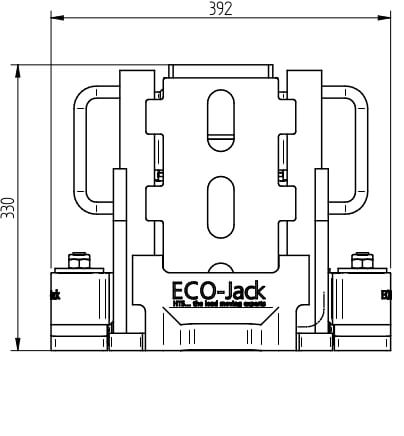 Abmessungen des HTS Transportfahrwerks ECO-Jack 250-3S