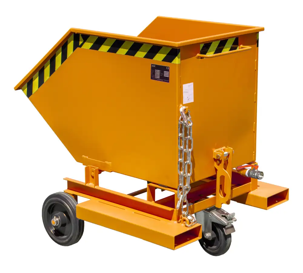 Bauer Späne-Kastenwagen SKW-ET mit Einfahrtaschen, Schiebegriff und Ablasshahn