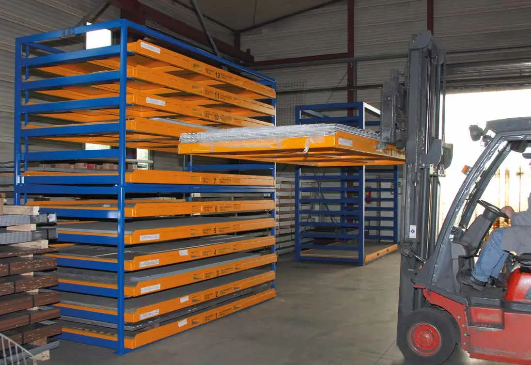 Bauer Kassetten-Blechregal KBR – Stahlkassetten-Regalsystem für Blech und Plattenmaterial