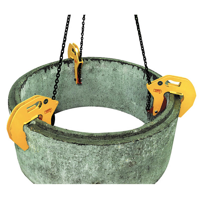 Tractel Betonklemme RB am Beton-Schachtring (3-strängig)