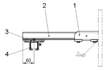 Conductix-Wampfler C-Schienen-Montage mittels Anschweisshaltern an Trägerkonstruktion