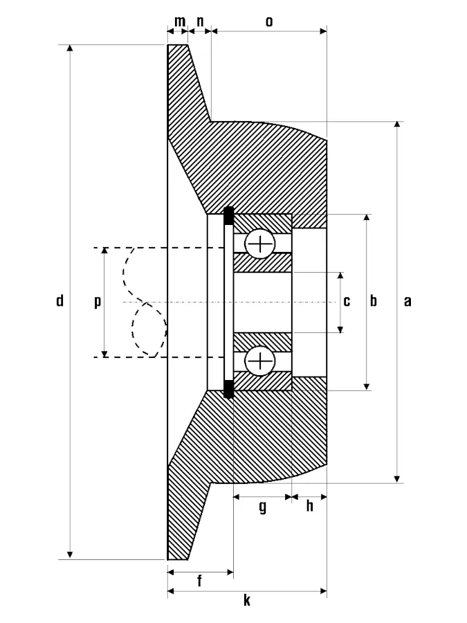 Masszeichnung von CAH Heiderich Spurkranzräder 1203 Masszeichnung von CAH Heiderich Spurkranzräder 1203