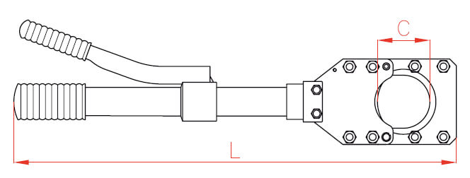 Abmessungen des Kettenschneiders CK0016 von Larzep