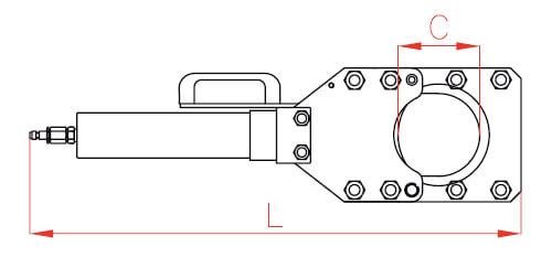 Abmessungen des Kettenschneiders CK0016 von Larzep
