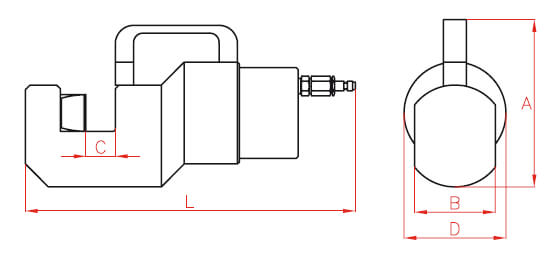 Abmessungen des Kettenschneiders CK0130 von Larzep