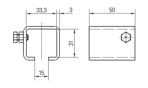 Conductix-Wampfler Schienenhalter, blank (Option)