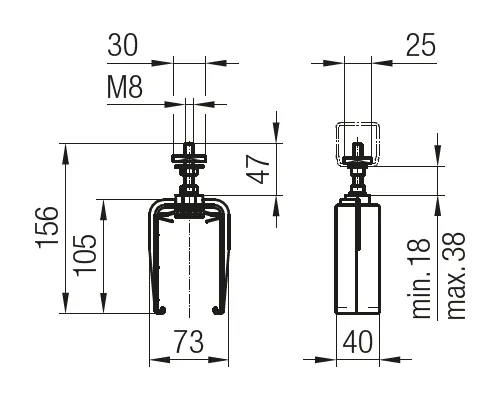 Conductix-Wampfler Schienenhalter (Zusatzbedarf)