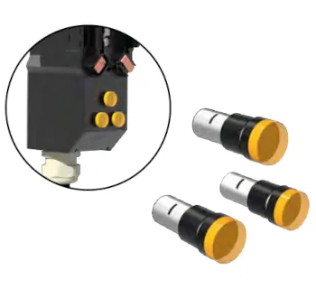 Wampfler Phasenkontroll-LEDs (Option) Wampfler Phasenkontroll-LEDs (Option)