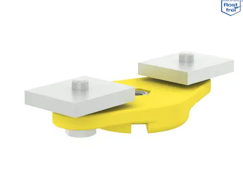 Endklemme für Rundleitungshalter für C-Schiene 40x40 VA Ansicht 1 Endklemme für Rundleitungshalter für C-Schiene 40x40 VA Ansicht 2
