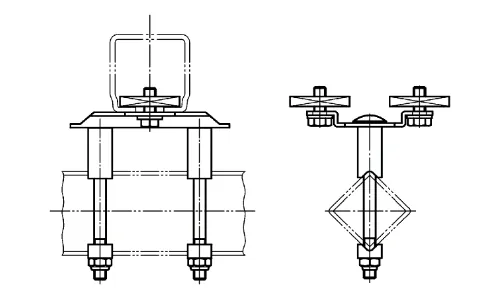 Anbindung an die 4kt-Schiene und den Spannarm