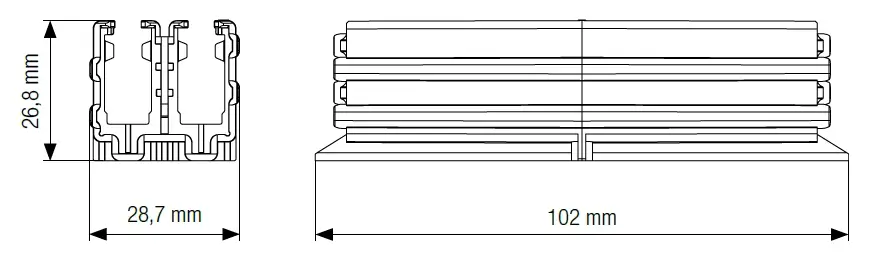 Abmessungen Conductix Wampfler Schleifleitungsverbinder 0835 Abmessungen Conductix Wampfler Schleifleitungsverbinder 0835