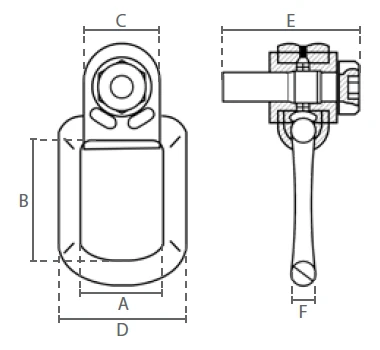 Masszeichnung von DELTA Anschlagwirbel GK 8 Masszeichnung von DELTA Anschlagwirbel GK 8