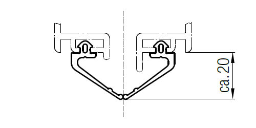 Abmessungen der Dichtlippe für das Kastenschleifleitungsprofil 842 von Conductix-Wampfler