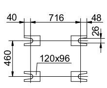 Abmessungen der Montagelöcher der Elektroseilwinde von Köster WE20