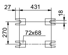 Abmessungen der Montagelöcher der Elektroseilwinde von Köster WE5