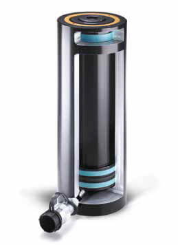 Schnitt eines Enerpac Aluminium-Zylinders