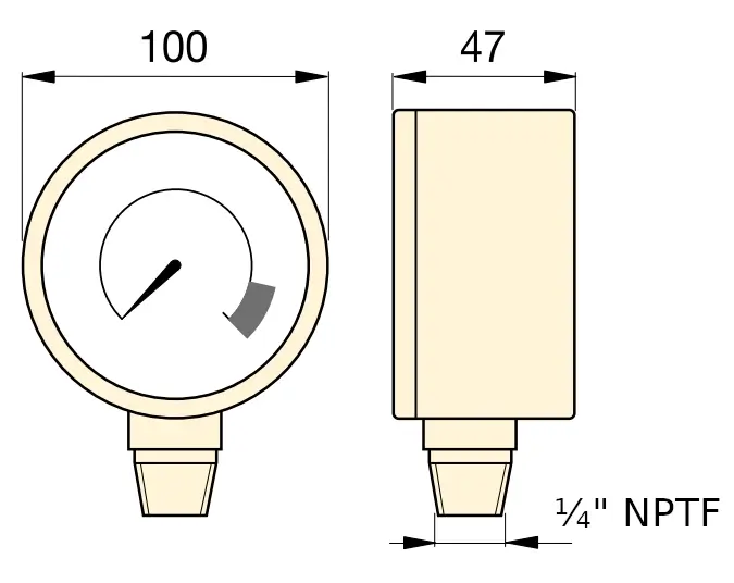 Enerpac Kraftmanometer GF Maßblatt