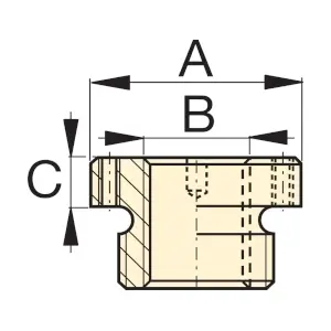 Abmessungen des hohlen Druckstücks mit Gewinde HP-10016