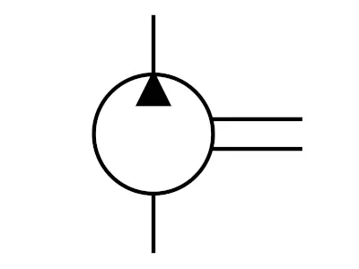 Schematisches Symbol für eine Hydraulikpumpe Schematisches Symbol für eine Hydraulikpumpe