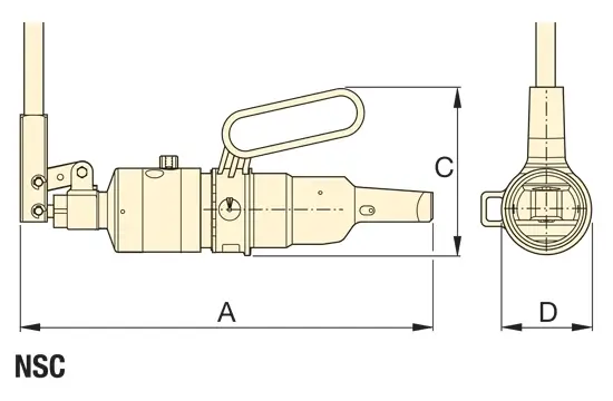 Abmessungen des Enerpac Mutternsprengers NSC