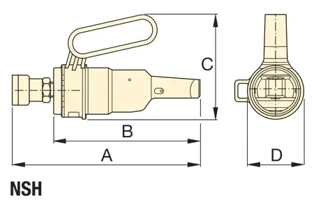 Abmessungen des Enerpac Mutternsprengers NSC