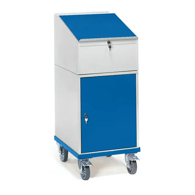 Rollschrank mit Arbeitsplatte 2448 Ansicht 1 Rollschrank mit Arbeitsplatte 2448 Ansicht 2