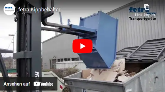 Video Fetra Kippbehälter mit Ablasshahn