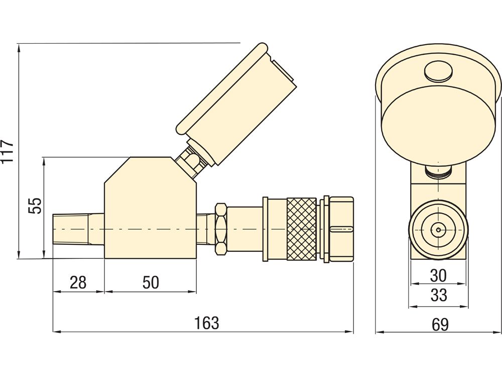 Enerpac Druckmanometer GP Abmessungen