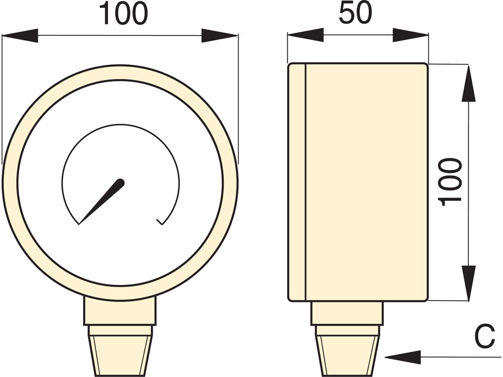 Enerpac Druckmanometer GP Abmessungen