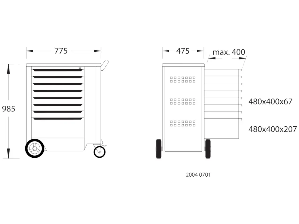 Werkzeugwagen 2004 0701 Ansicht 3 Werkzeugwagen 2004 0701 Ansicht 2