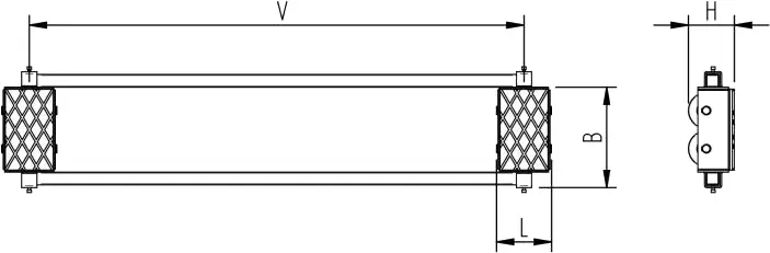 Abmessungen des HTS Transportfahrwerks XN20S-B