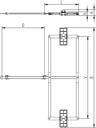 Abmessungen des HTS Transportfahrwerks ISOCON IC120D