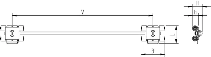Abmessungen des HTS Transportfahrwerks ISOCON IC120S