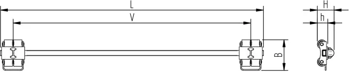 Abmessungen des HTS Transportfahrwerks ISOCON IC60S