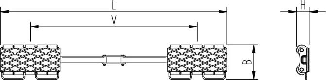 Abmessungen des HTS Transportfahrwerks IDEAL i150S