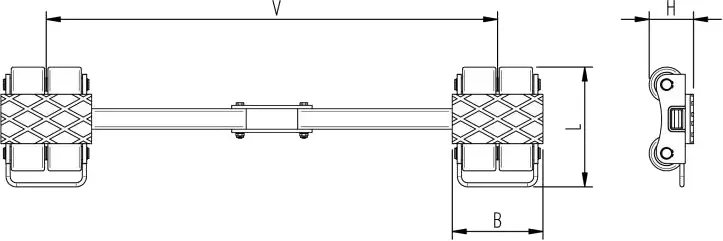 Abmessungen des HTS Transportfahrwerks IDEAL i60S