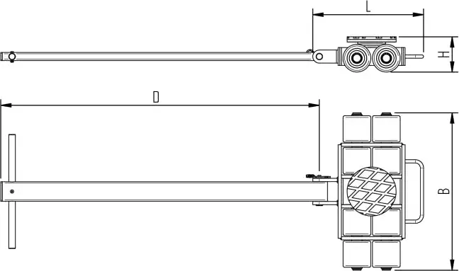 Abmessungen des HTS Transportfahrwerks IDEAL iN80L