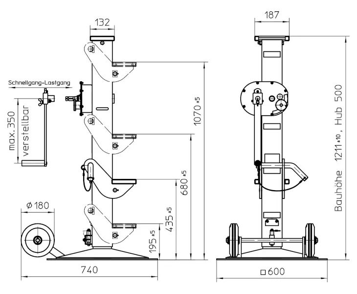 Haacon Karosseriewinde 1224.8 Abmessungen