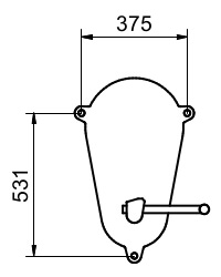 Abmessungen der Montagebohrungen der Wandwinde WH15 von Köster-Heide
