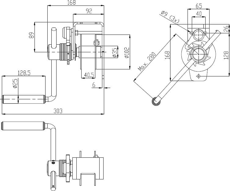 PFAFF Winde mit Stirnradgetriebe MWS