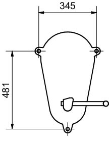 Abmessungen der Montagebohrungen der Wandwinde WH10L von Köster-Heide