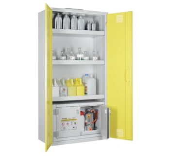 LaCont Chemikalienschrank für Kleingebinde mit Sicherheitsbox LaCont Chemikalienschrank für Kleingebinde mit Sicherheitsbox 980 EW 3x20 / BW 1x11 l