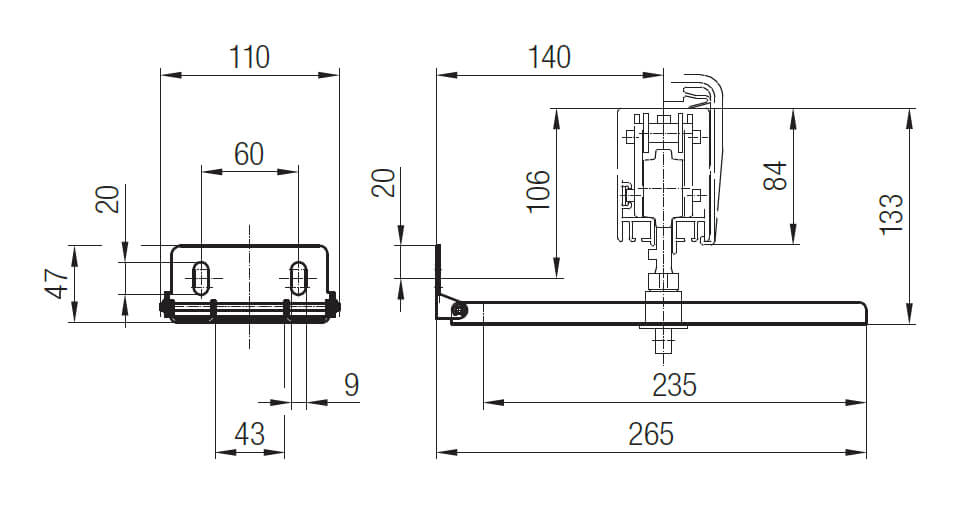 Abmessungen Gabel-Mitnehmer