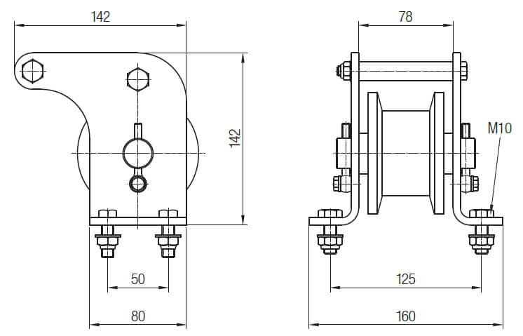 Wampfler Seilführung für Mitnehmerarm 021531, Spannseilsystem Programm 215