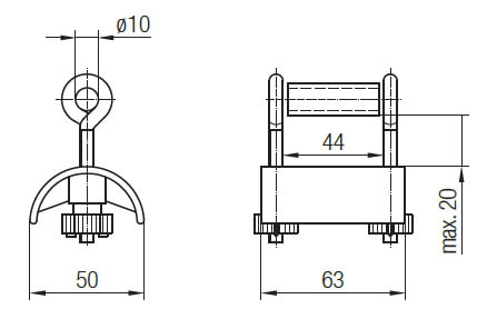 Wampfler Leitungswagen aus Kunststoff für Flachkabel. Spannseilsystem Programm 0210
