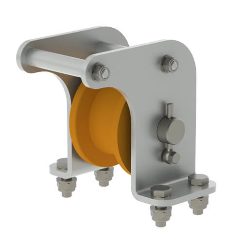 Mitnehmer mit Seilführung 0215 Rollenbock Ansicht 1 Mitnehmer mit Seilführung 0215 Rollenbock Ansicht 2