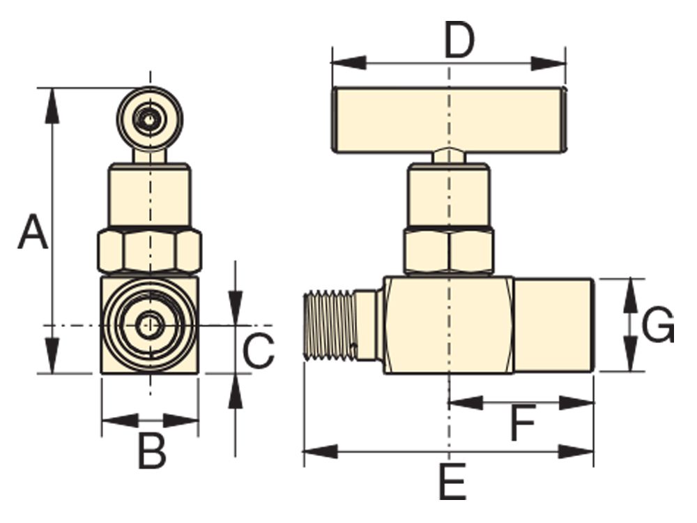 Enerpac Manometer-Zubehör NV-251 Maßblatt