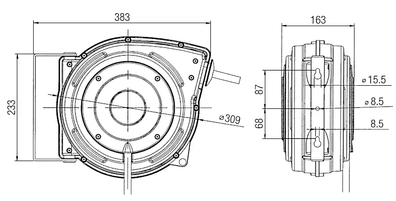 Schlauchaufroller Abmessungen Schlauchaufroller Abmessungen